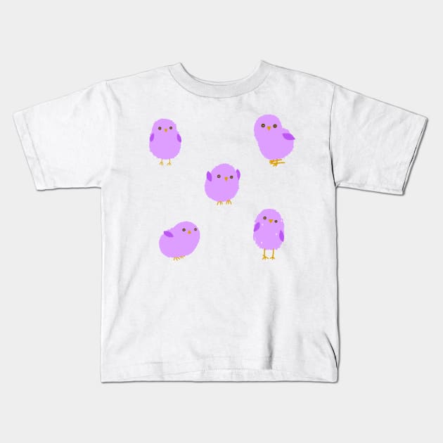 Guess Who Soggy Chick Sticker Pack (Purple) Kids T-Shirt by casserolestan